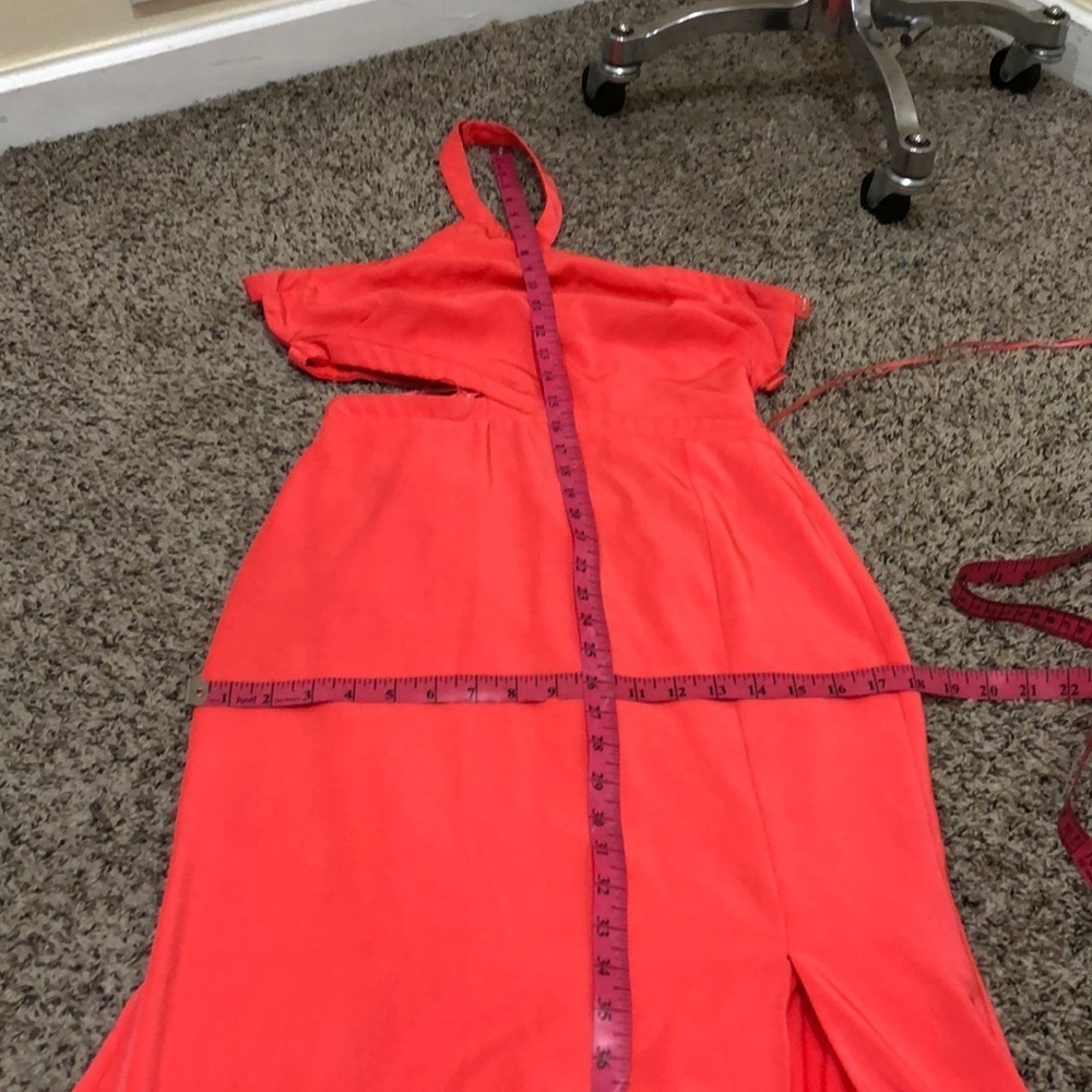 Love By Theia Gown Size 4 Coral Pink Cutout Formal Maxi Dress - Picture 9 of 10